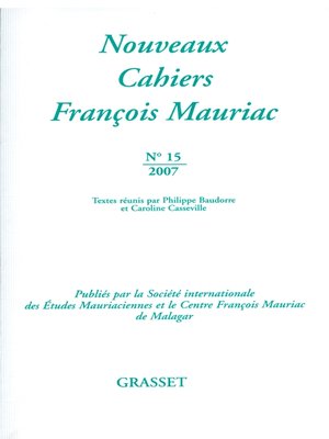 cover image of Nouveaux cahiers François Mauriac N°15